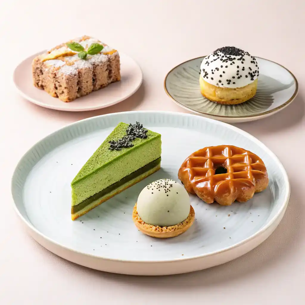 Exploring the World of Asian Desserts: A Sweet Culinary Adventure 2 Ingredients used in Asian desserts including coconut milk, glutinous rice, red beans, pandan leaves, mango, and matcha powder