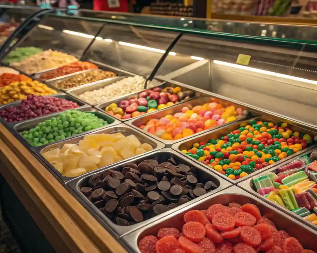 Swedish candy shop with colorful treats and licorice