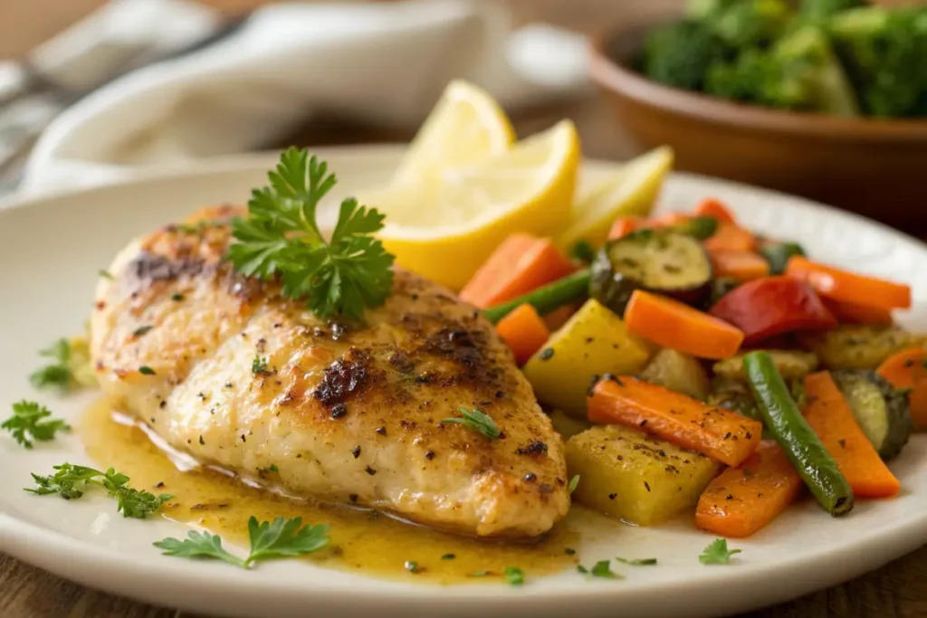Lemon Pepper Magic: Transform Every Dish Into a Flavorful Feast 3 Lemon pepper chicken with roasted vegetables