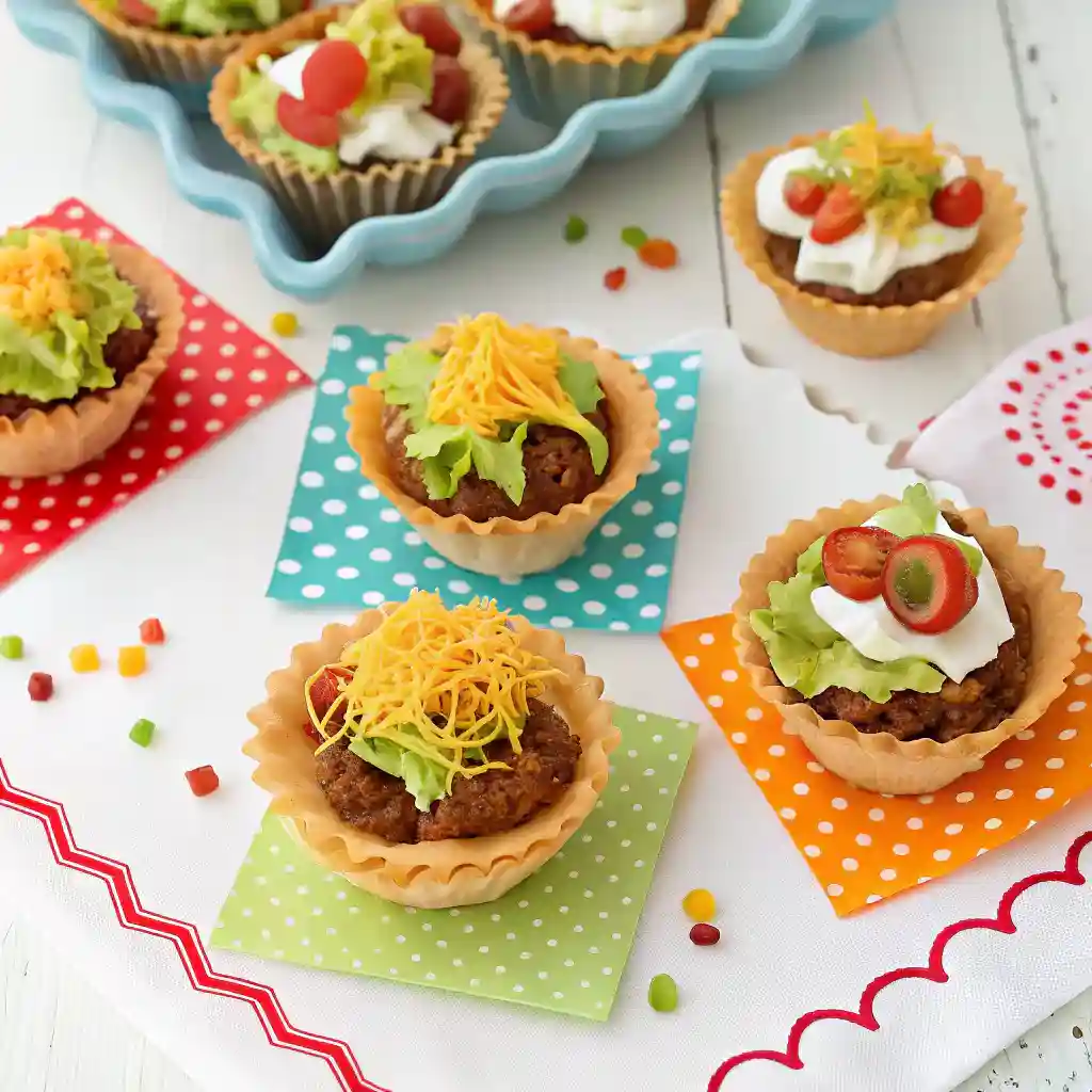 Taco Themed Cupcakes Recipe That’s Fun and Easy to Make 10 serving taco themed cupcakes at a party