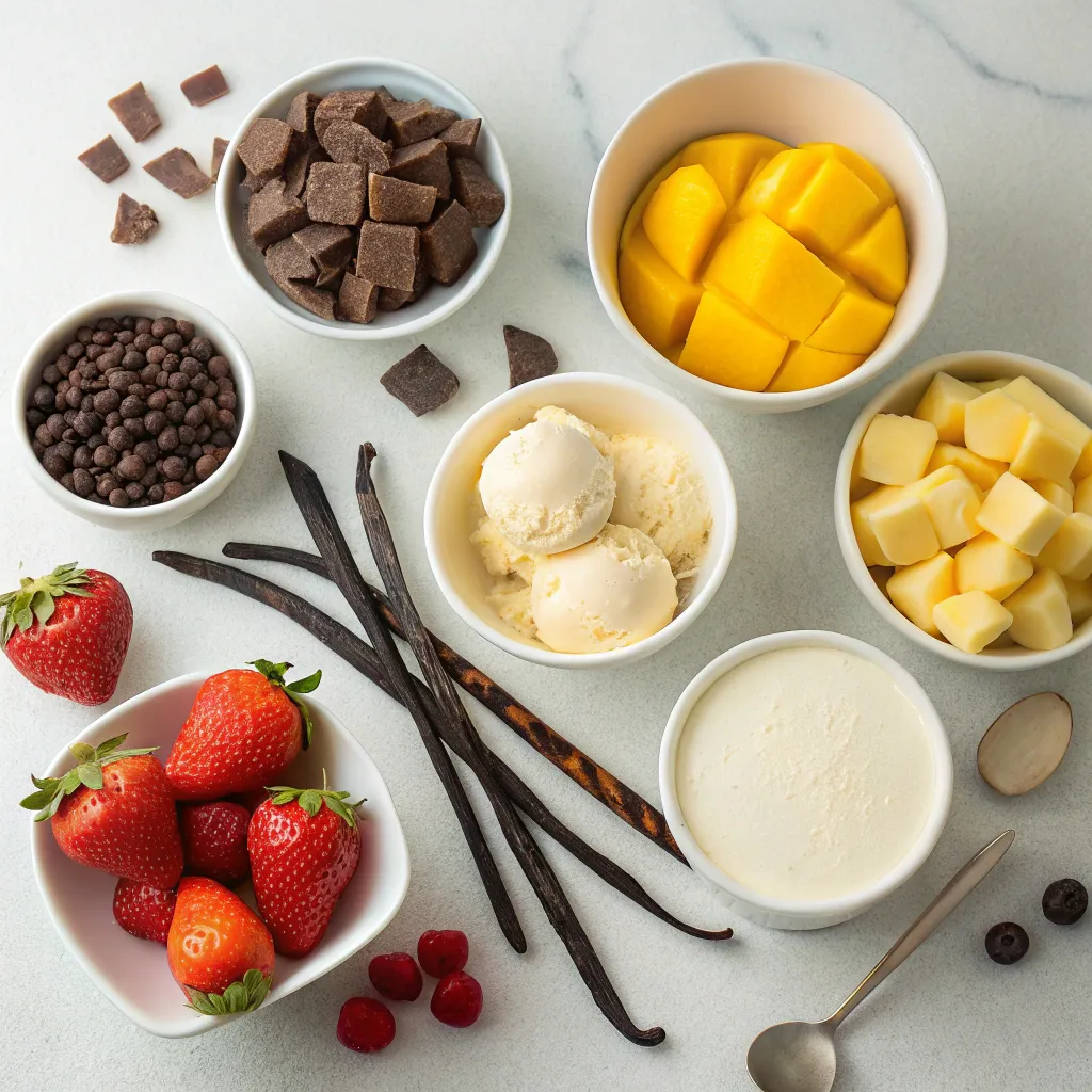 Ice Cream Club Delights: Sweet, Social, and Full of Flavor 6 ice cream ingredients table