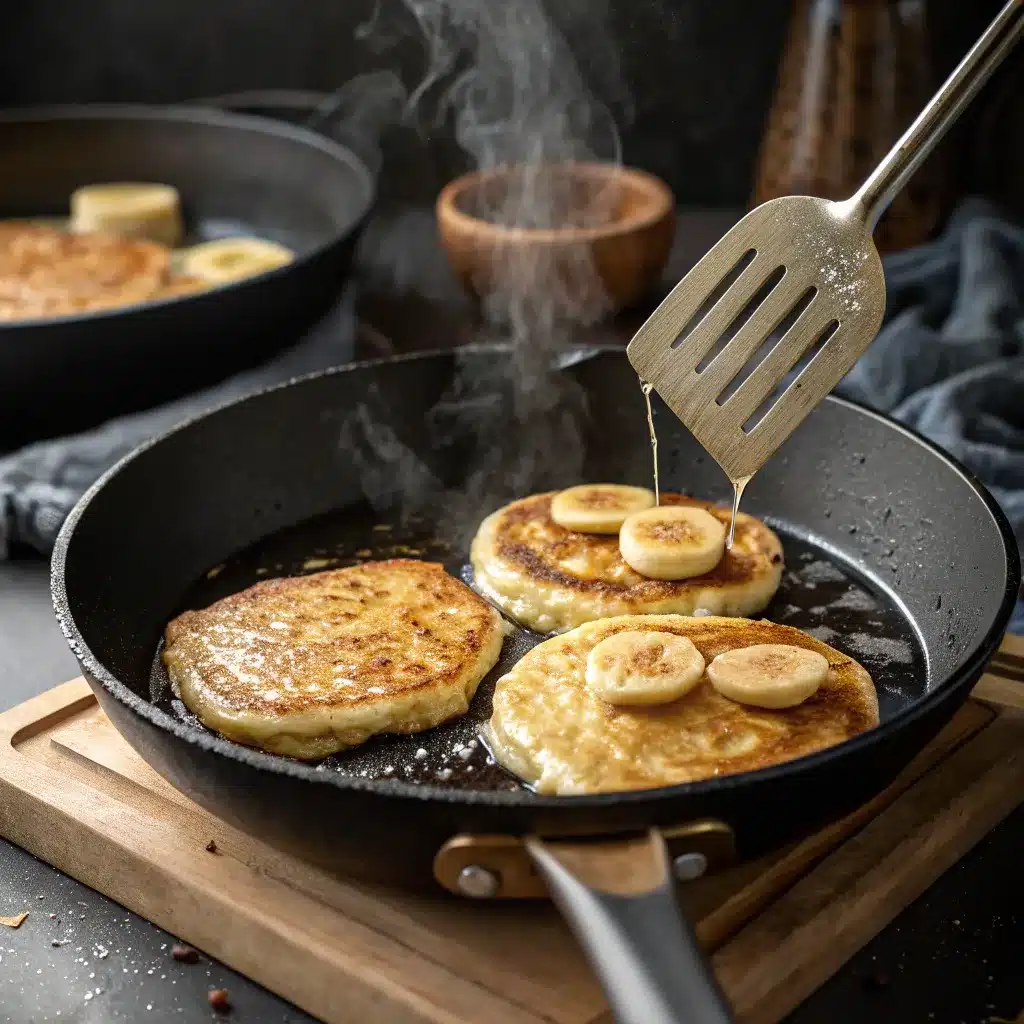 When Is Free Pancake Day at IHOP 2025? Fluffy Stacks & Sweet Surprises 10 cooking banana porridge pancakes on skillet