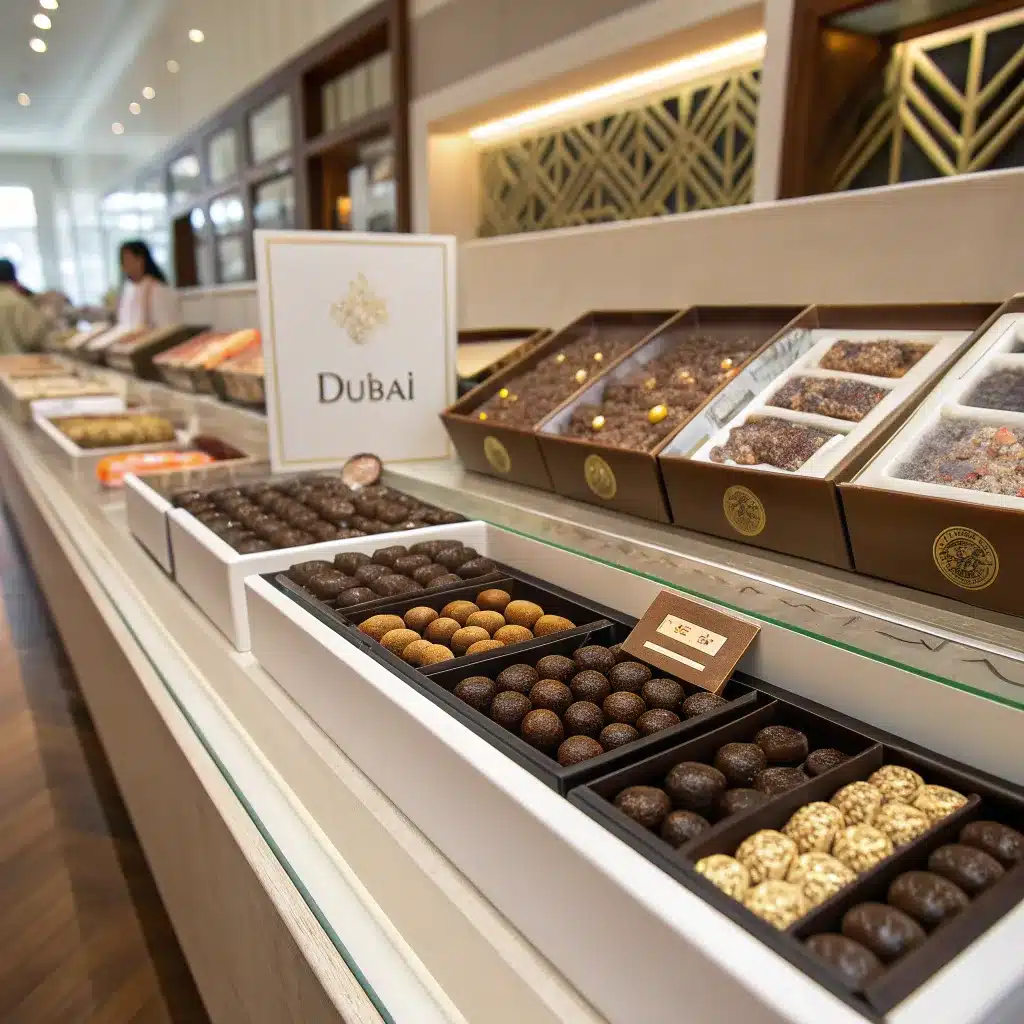 Dubai Chocolate Maryland: Where to Buy and Enjoy This Luxurious Treat 12 dubai chocolate display in american store