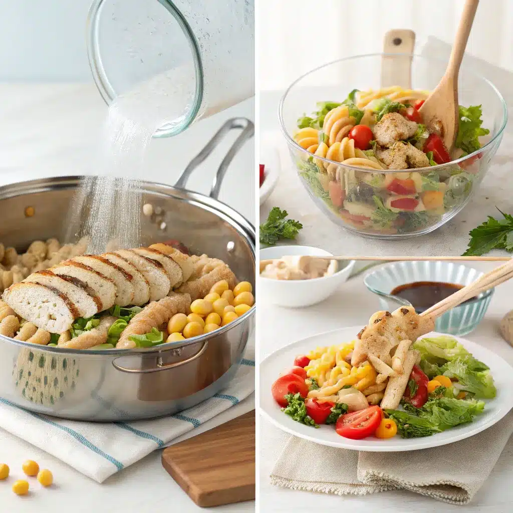 High-Protein Pasta Salad That’s Easy, Filling, and Delicious 7 step-by-step high-protein pasta salad prep process