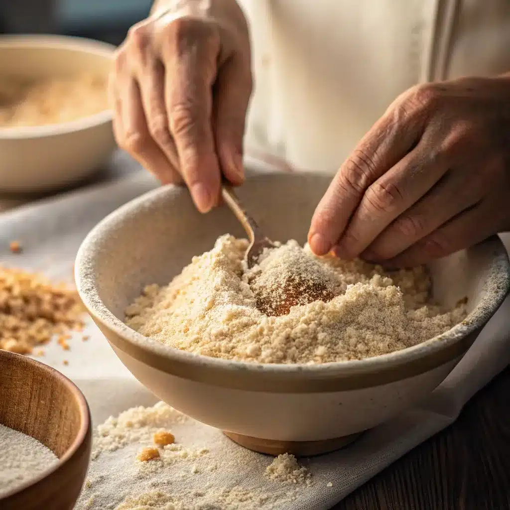 Healthy Hispanic Foods: Low-Carb, Gluten-Free, and Non-GMO Options 9 Mixing almond flour for gluten-free tortillas