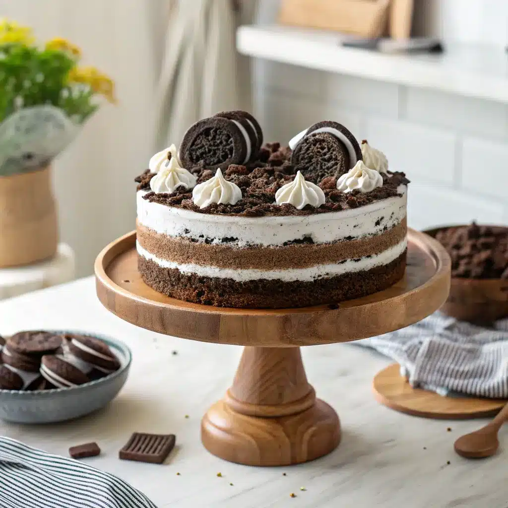 Oreo Ice Cream Cake on Stand