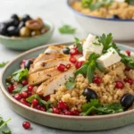 quinoa with chicken salad fresh bowl