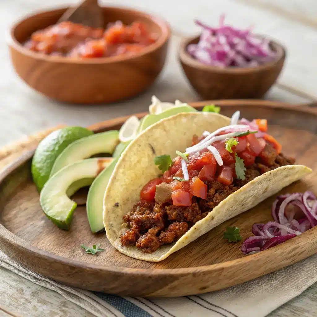 Healthy Hispanic Foods: Low-Carb, Gluten-Free, and Non-GMO Options 11 Served healthy low-carb gluten-free taco