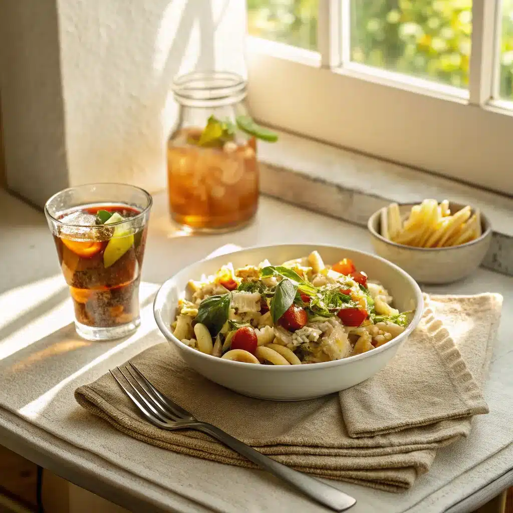 High-Protein Pasta Salad That’s Easy, Filling, and Delicious 6 high protein Italian pasta salad with chicken and Mediterranean toppings