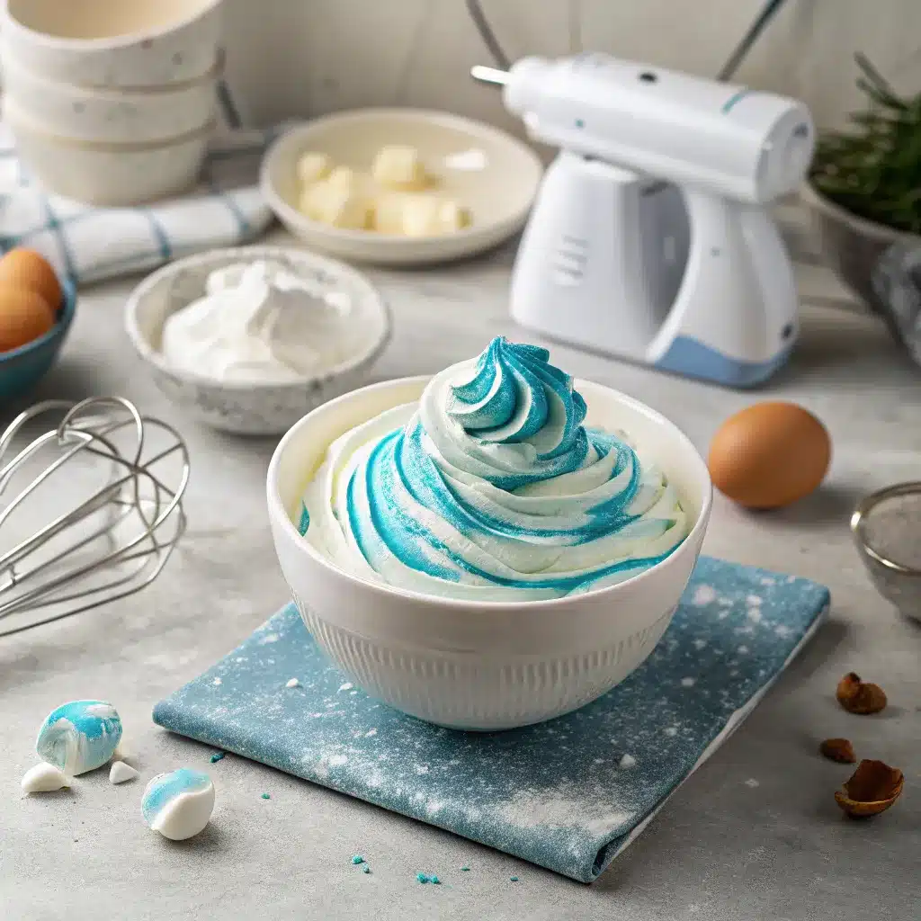 Cookie Monster Ice Cream: Easy, Fun, and Blue Cookie Dessert 8 Whipped cream with blue coloring for cookie monster ice cream