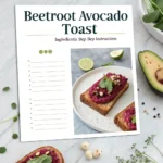 Beetroot Hummus Avocado Toast: Easy, Healthy, Beautiful 6 Printable Beetroot Hummus Avocado Toast recipe