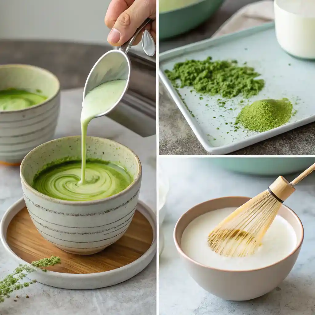 Matcha From Tea to Dessert – Easy Recipes for Sweet & Sippable Delights 8 Matcha latte preparation steps