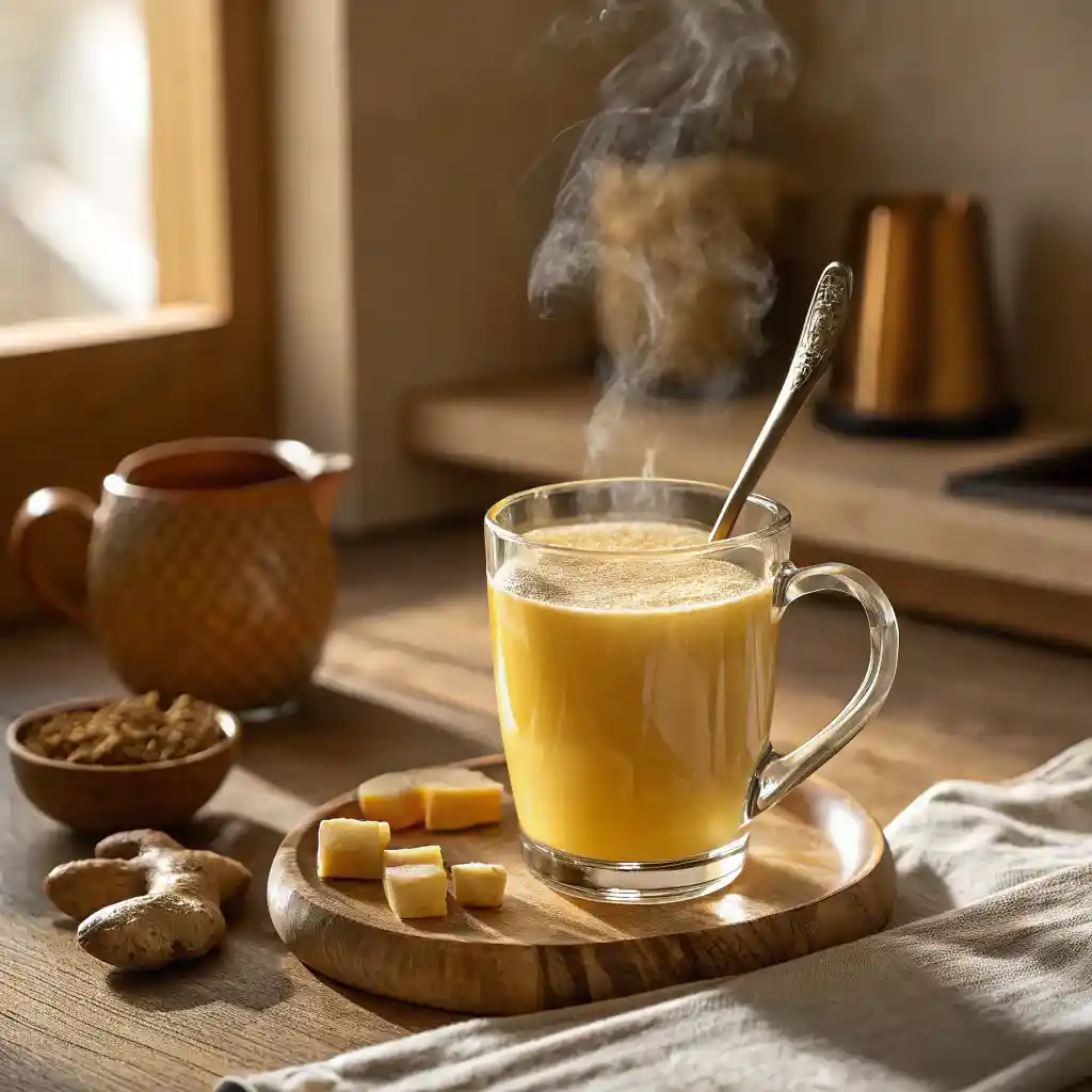 Brazilian Mounjaro Recipe: Viral 3 Ingredient Wellness Drink 8 Stirring Brazilian Mounjaro drink in a glass mug