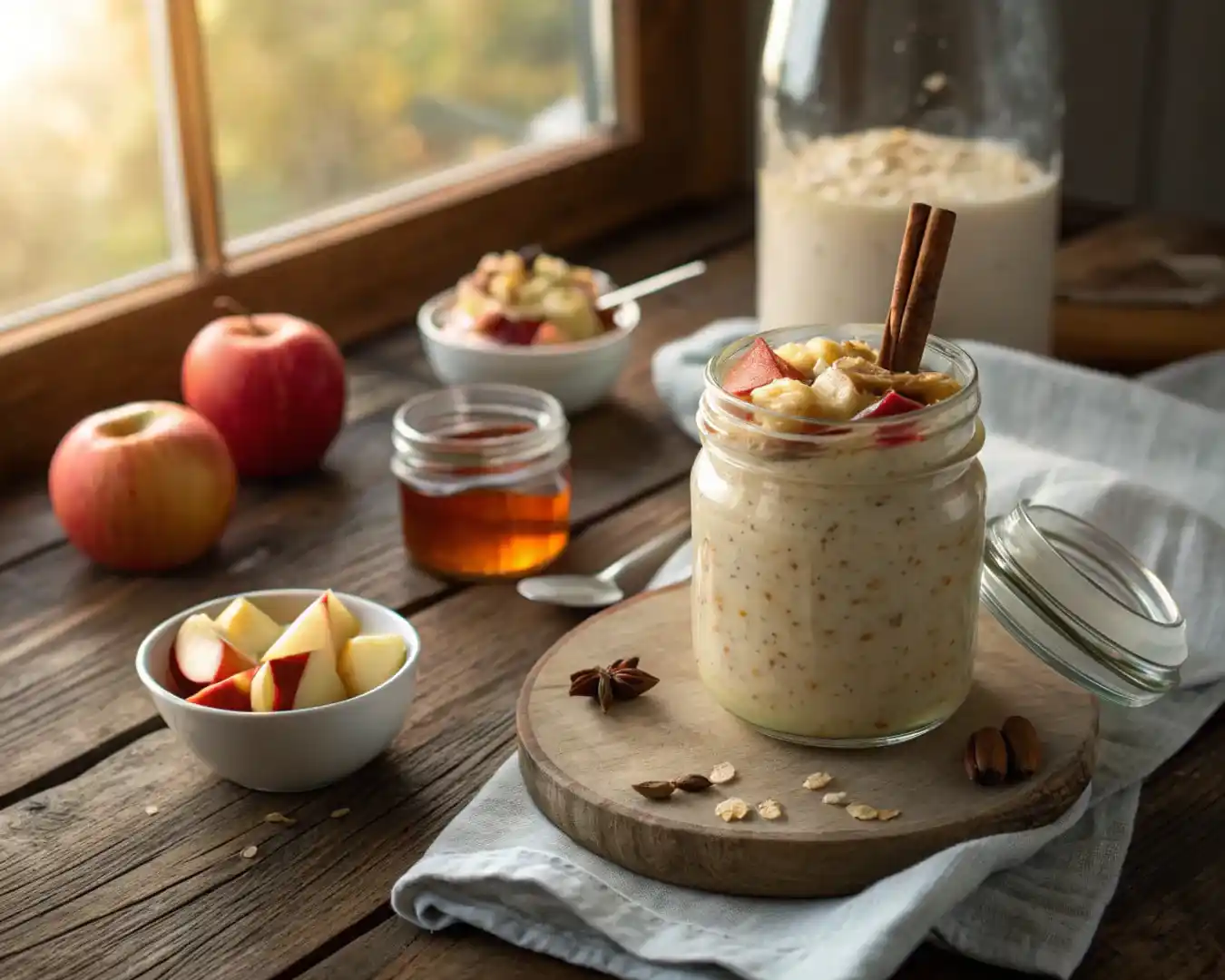 Apple Cinnamon Overnight Oats breakfast jar