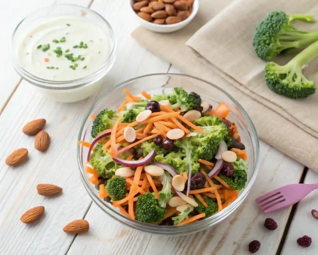 Broccoli Salad Recipe 5 Healthy broccoli salad with Greek yogurt dressing