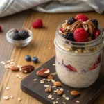 overnight oats recipe with berries and nuts