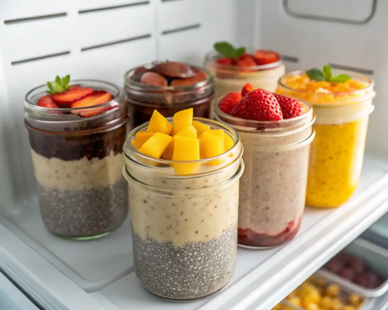 easy chia pudding recipe with vanilla, raspberries, and granola