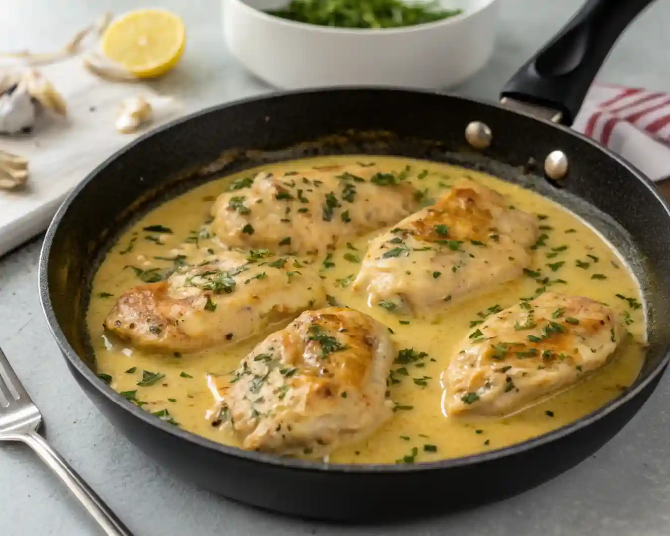Easy Creamy Garlic Chicken Recipe – Simple & Comforting Dinner 2 Recipe card: creamy garlic chicken.”