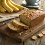 healthy banana bread loaf sliced