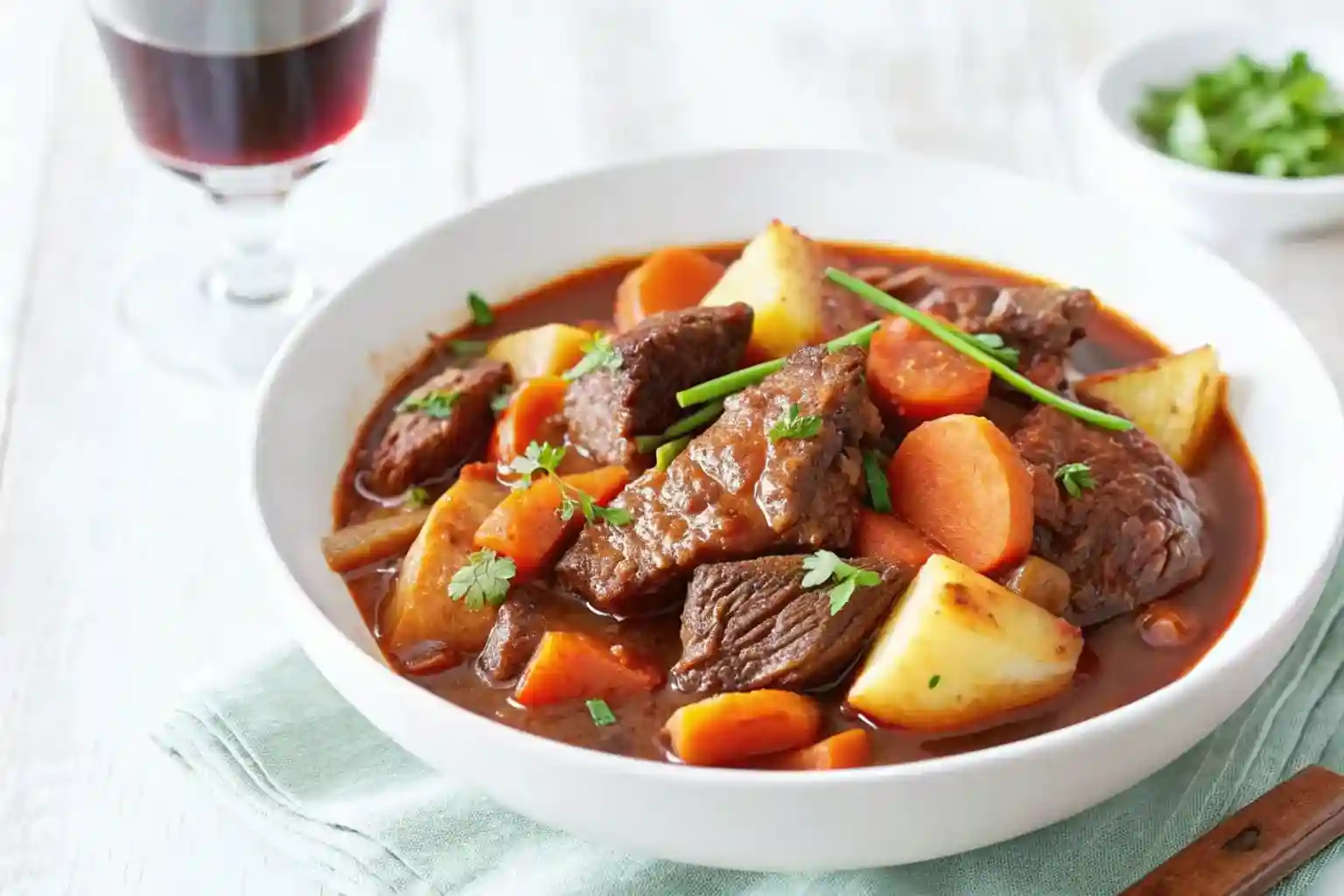 Recipe card for healthy crockpot chicken fajitas with tortilla and peppers.