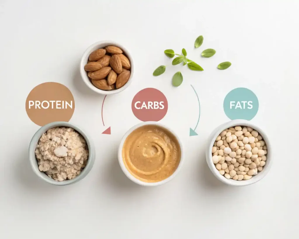 The Best No Bake Protein Balls Recipe – 10 Flavor Options 6 Macro chart with oats, nut butter, and seeds