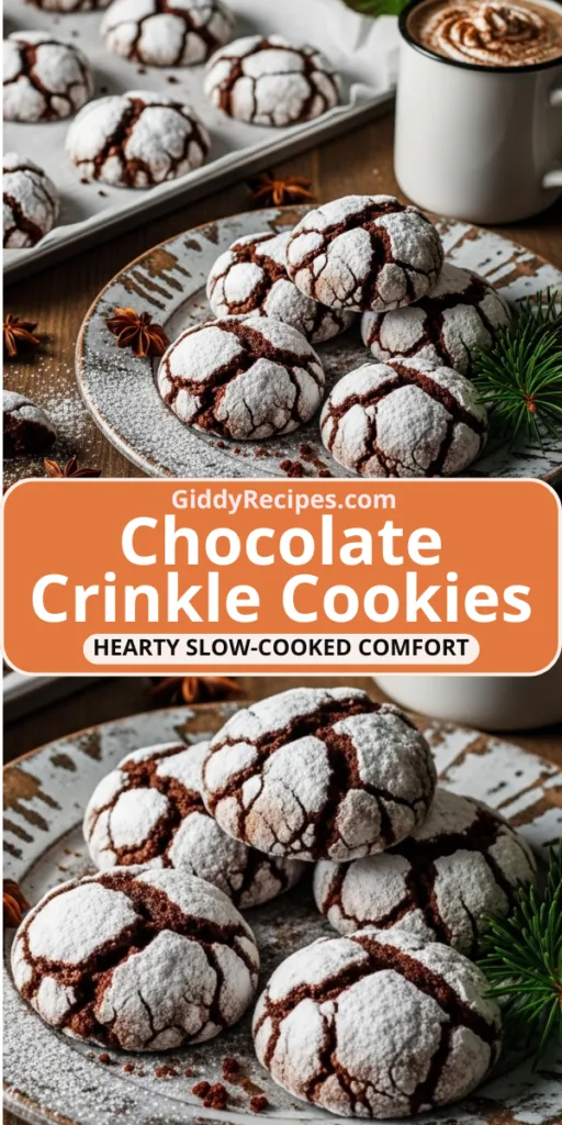 Easy, Delicious Chocolate Crinkle Cookies 1 Chocolate Crinkle Cookies