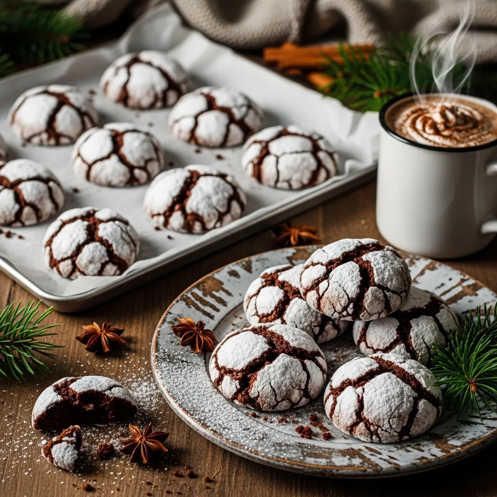 Easy, Delicious Chocolate Crinkle Cookies 2 Image fx 25