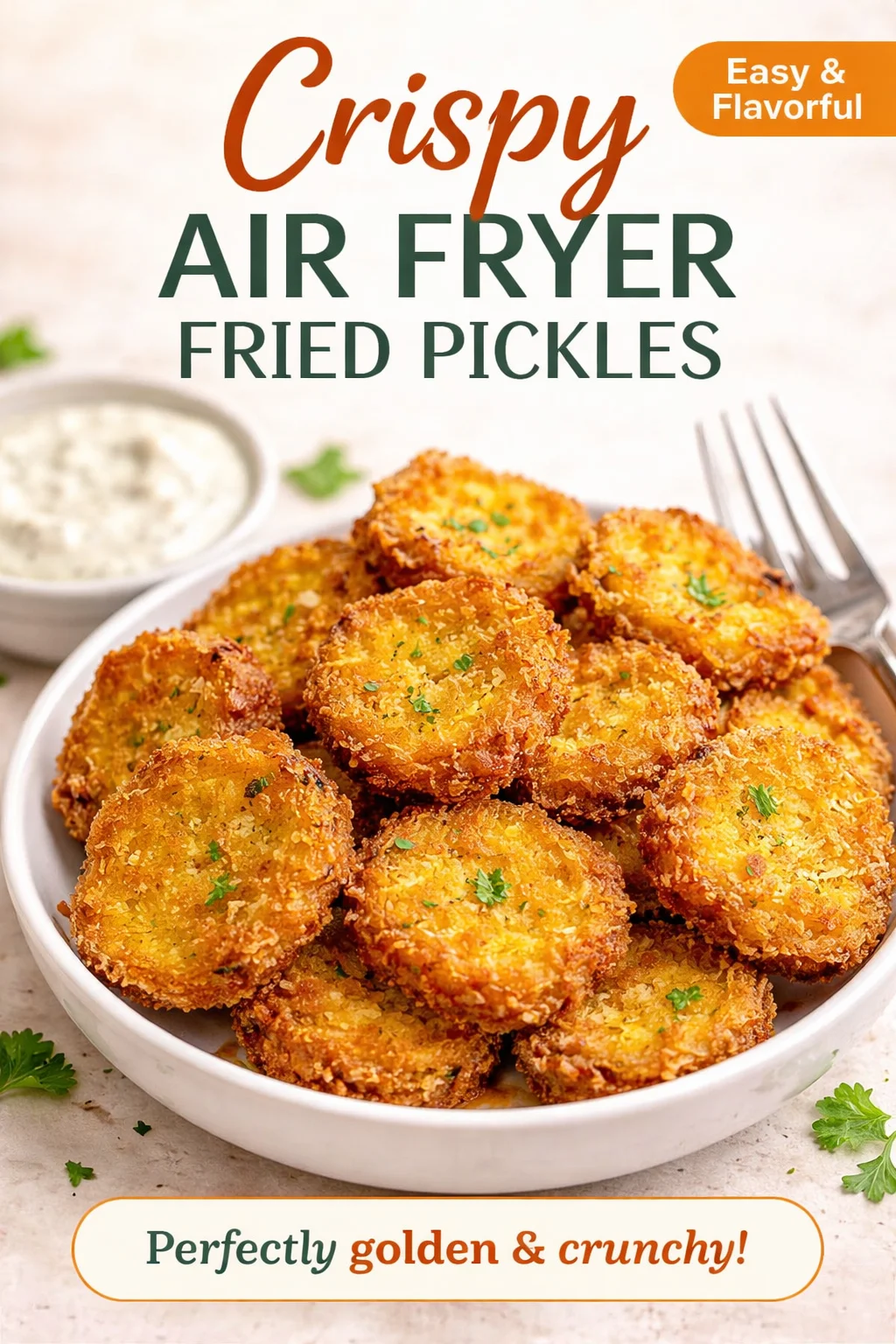 Crispy air fryer fried pickles served as a tasty appetizer