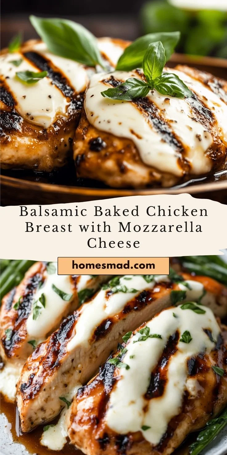 Balsamic Baked Chicken Breast with Mozzarella Cheese