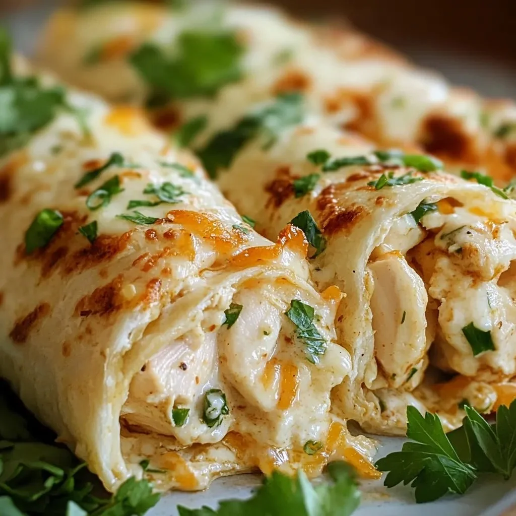 Cheesy Chicken Garlic Wraps