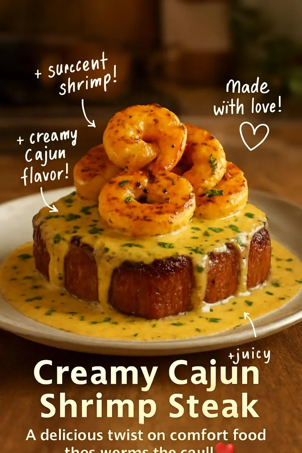 Creamy Cajun Shrimp Steak 2 Creamy Cajun Shrimp Steak