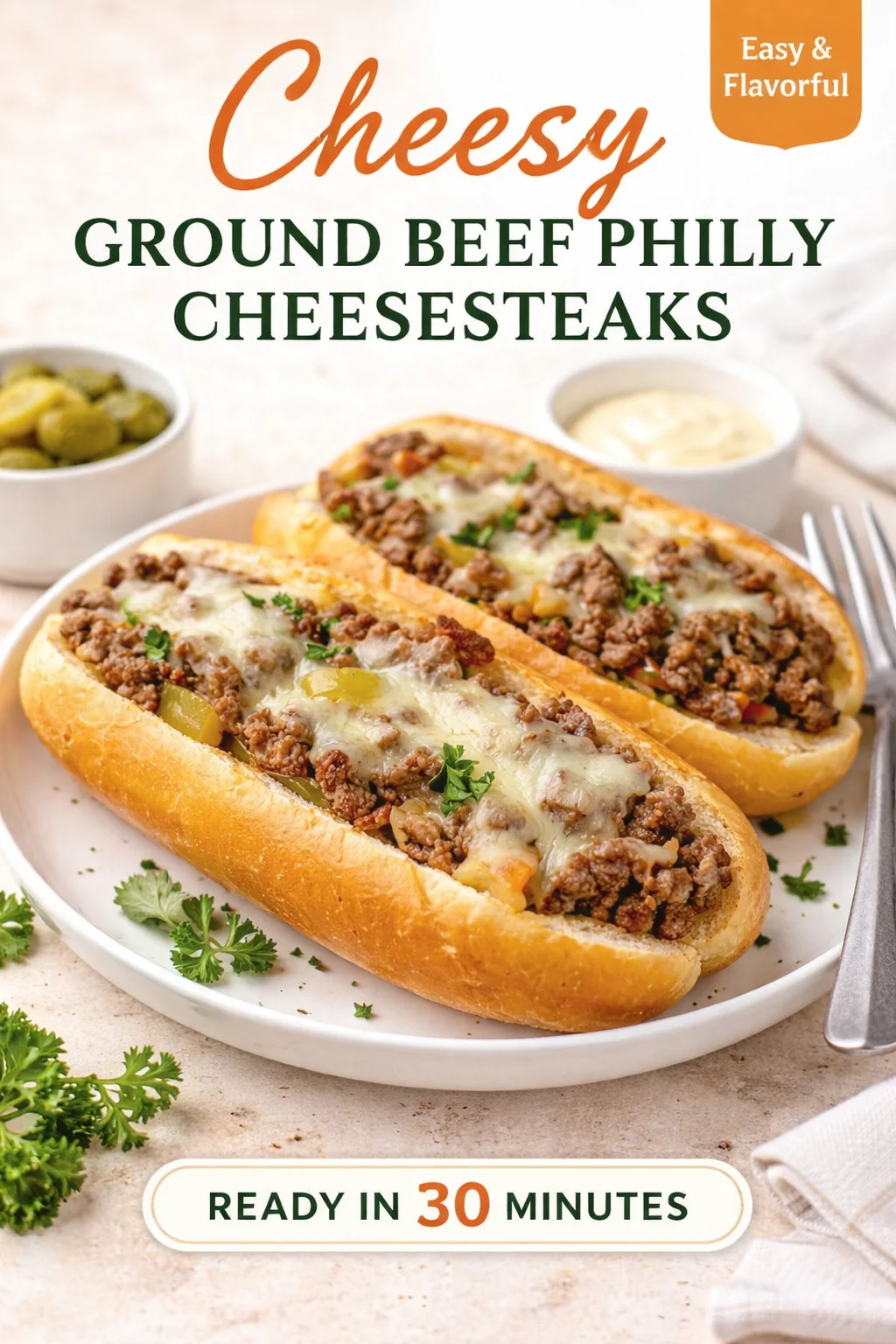 Ground Beef Philly Cheesesteaks