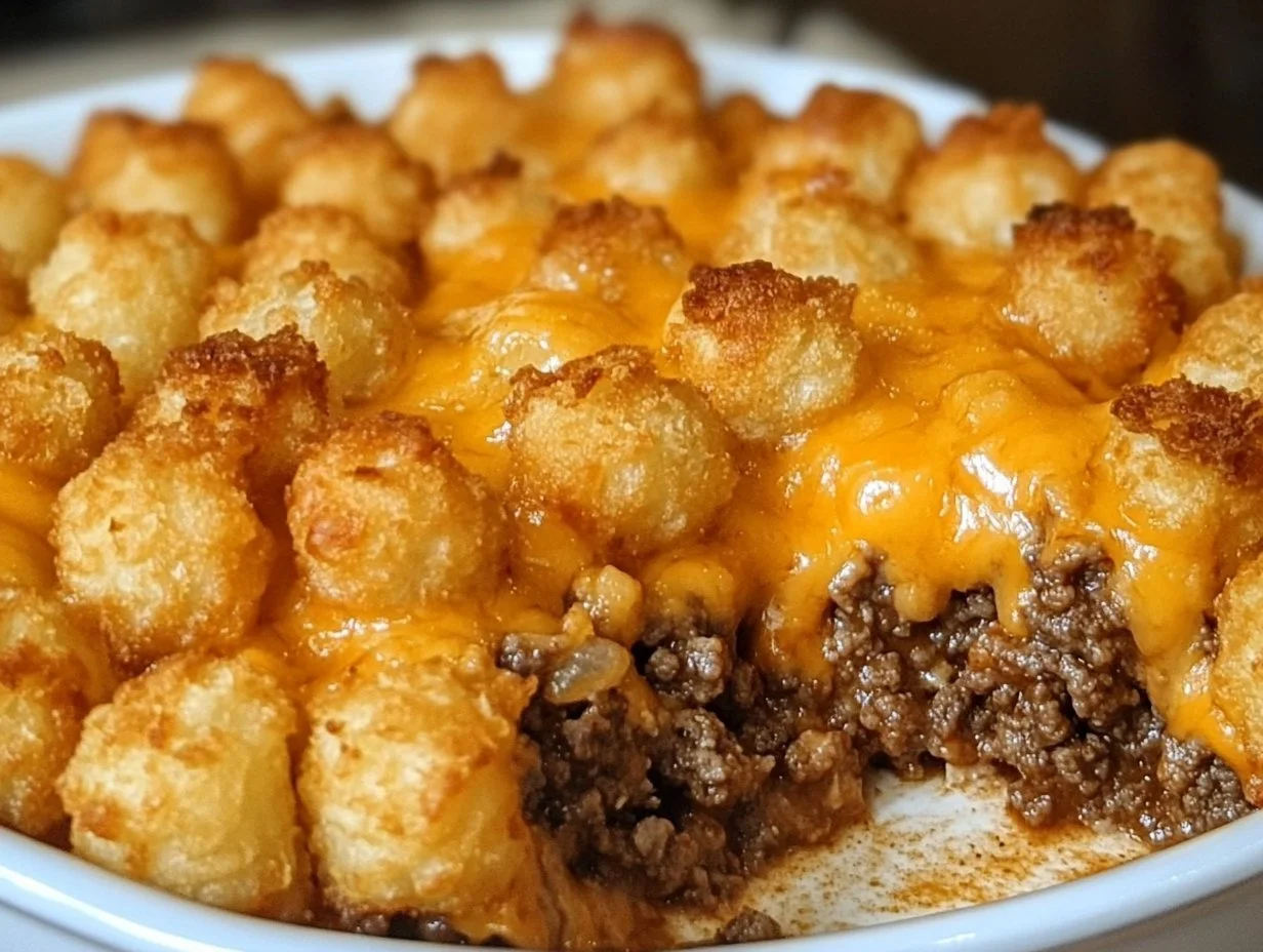 Tater Tot Casserole with Ground Beef 2 Tater Tot Casserole with Ground Beef