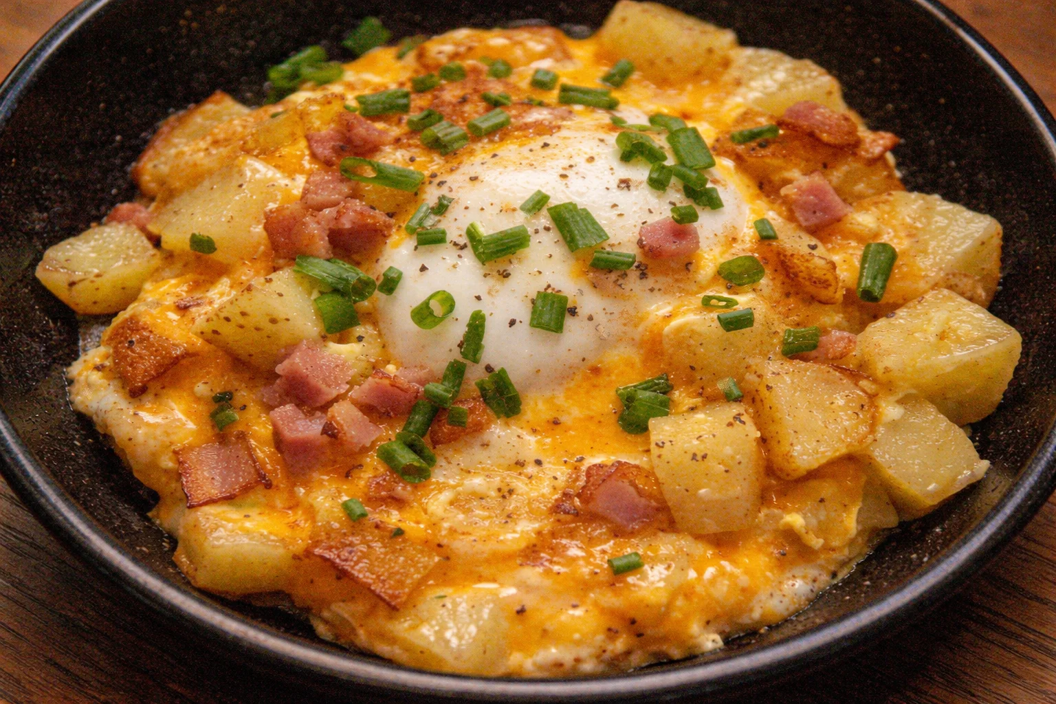 Cheesy Potato Egg Scramble 2 Cheesy Potato Egg Scramble