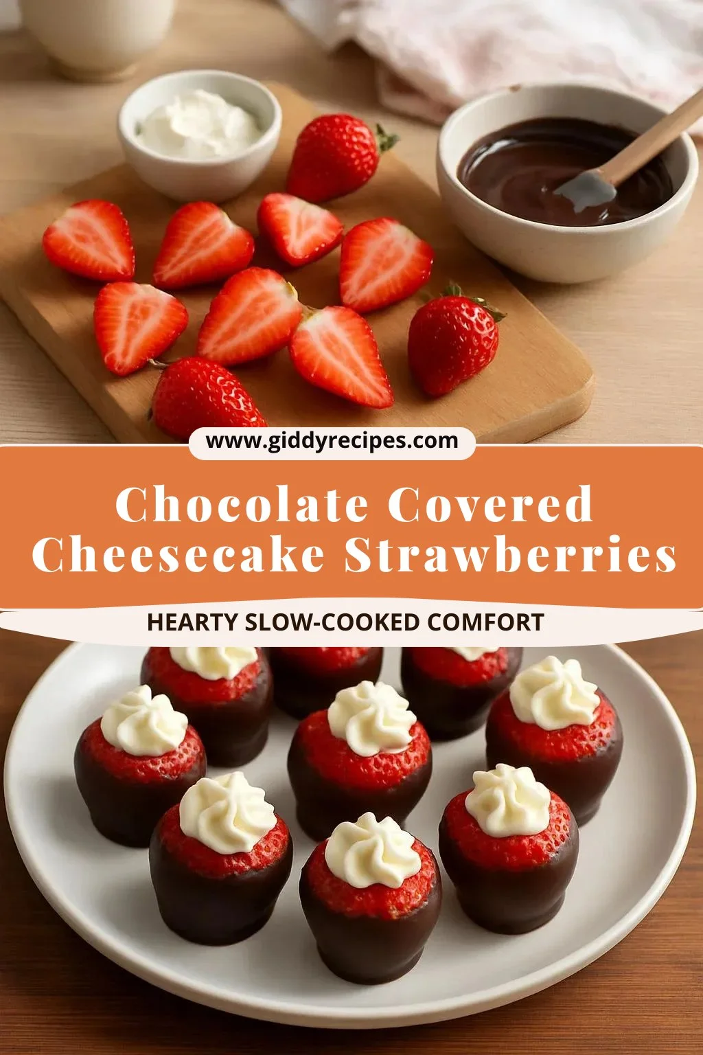 Chocolate Covered Cheesecake Strawberries