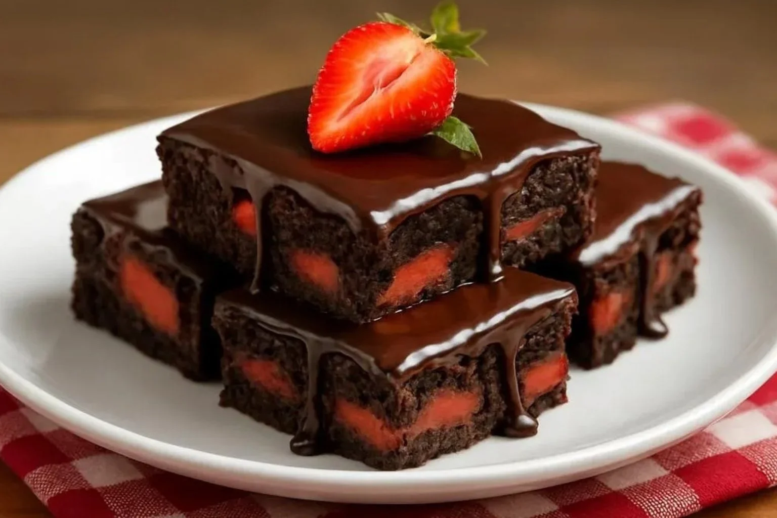 Chocolate Covered Strawberry Brownies 2 Chocolate Covered Strawberry Brownies