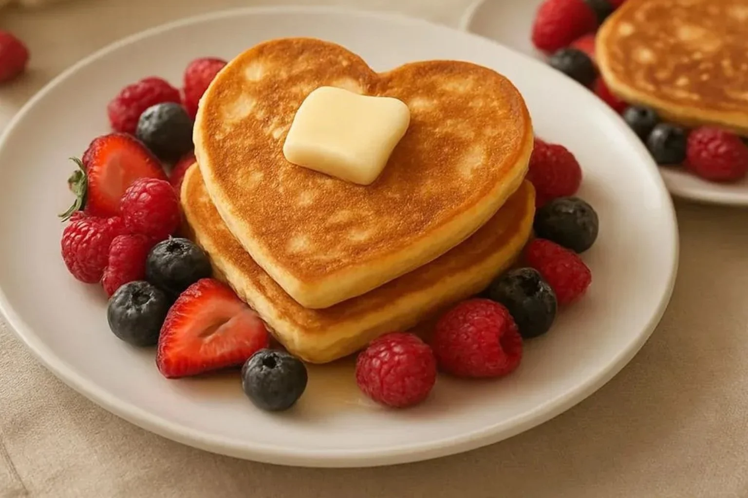 Heart-Shaped Pancakes 2 Heart-Shaped Pancakes