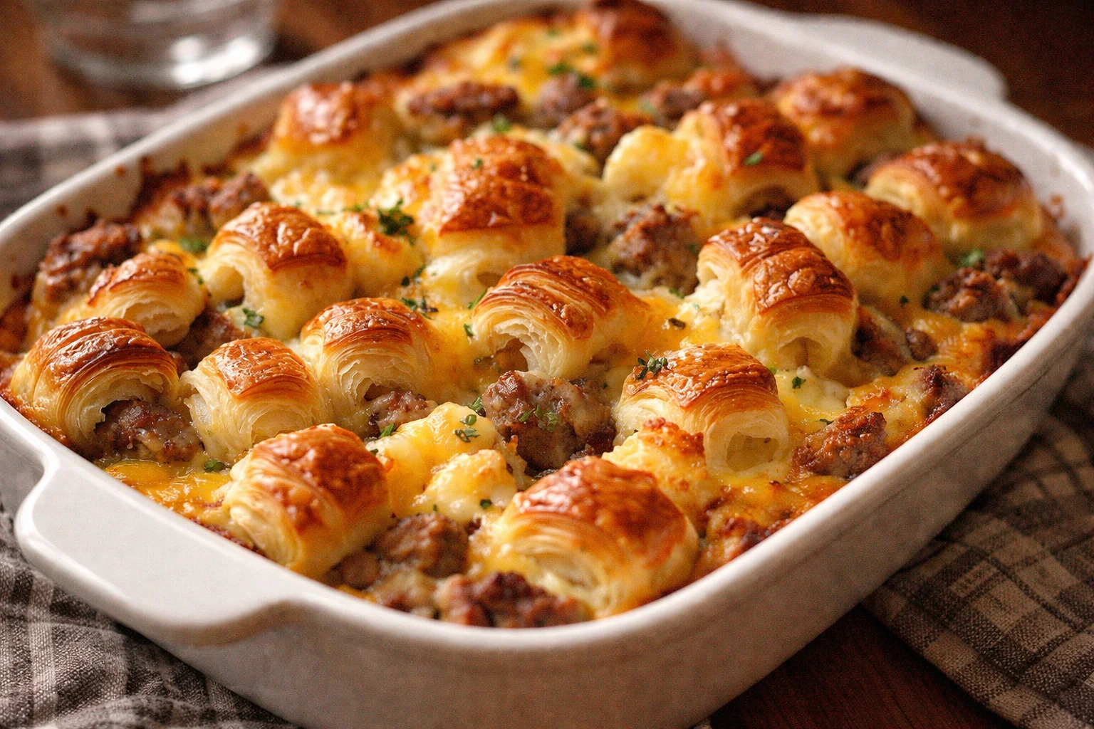 Overnight Croissant Breakfast Casserole