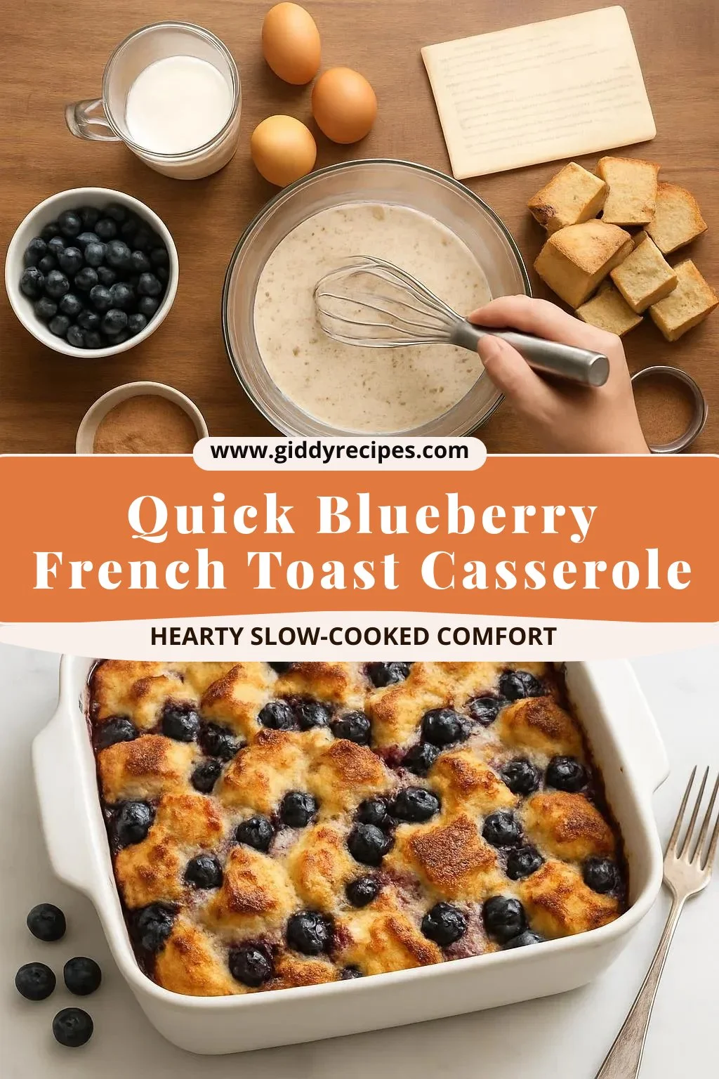Quick Blueberry French Toast Casserole