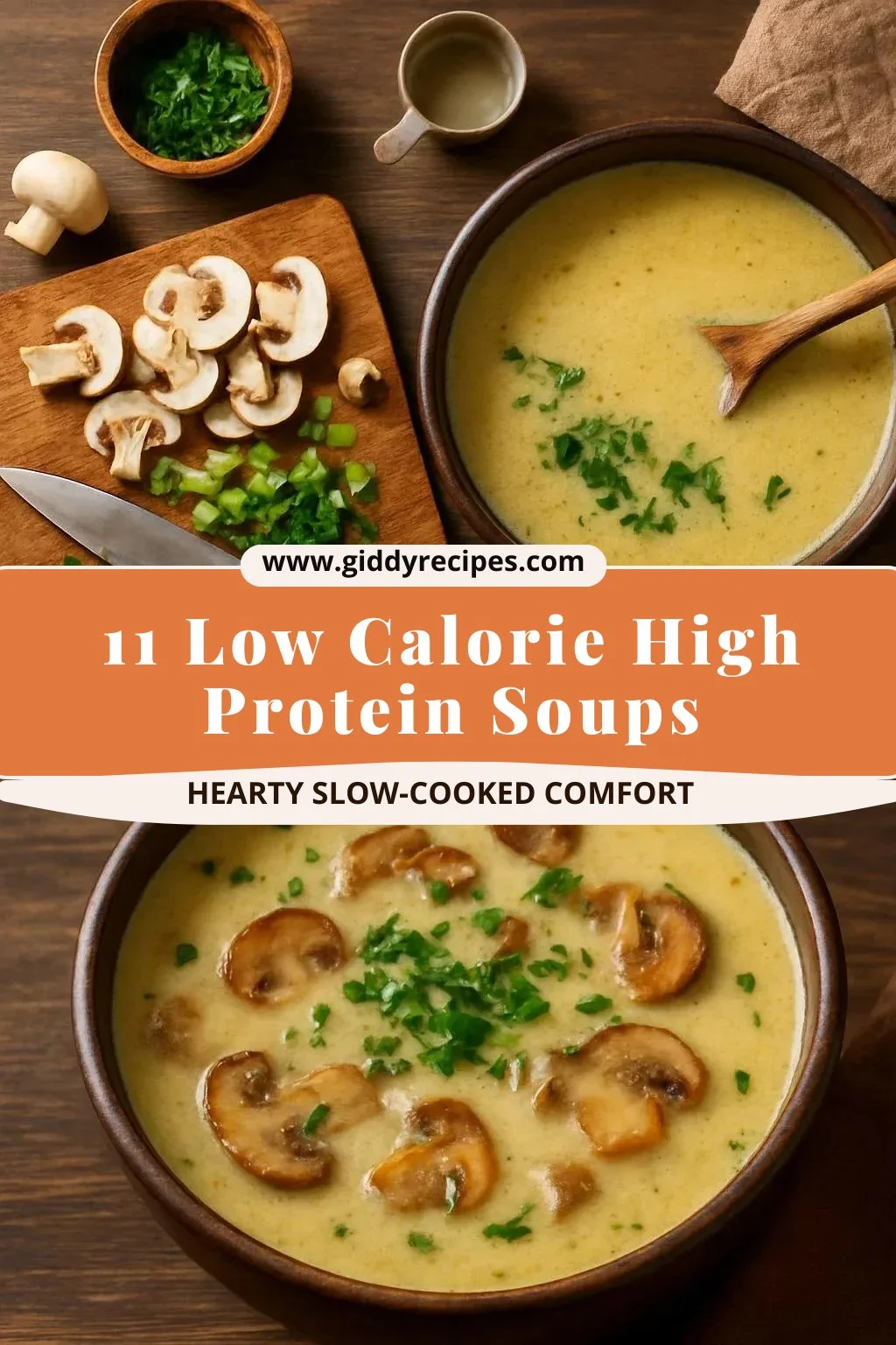Delicious low calorie high protein soups, gluten-free and dairy-free options.