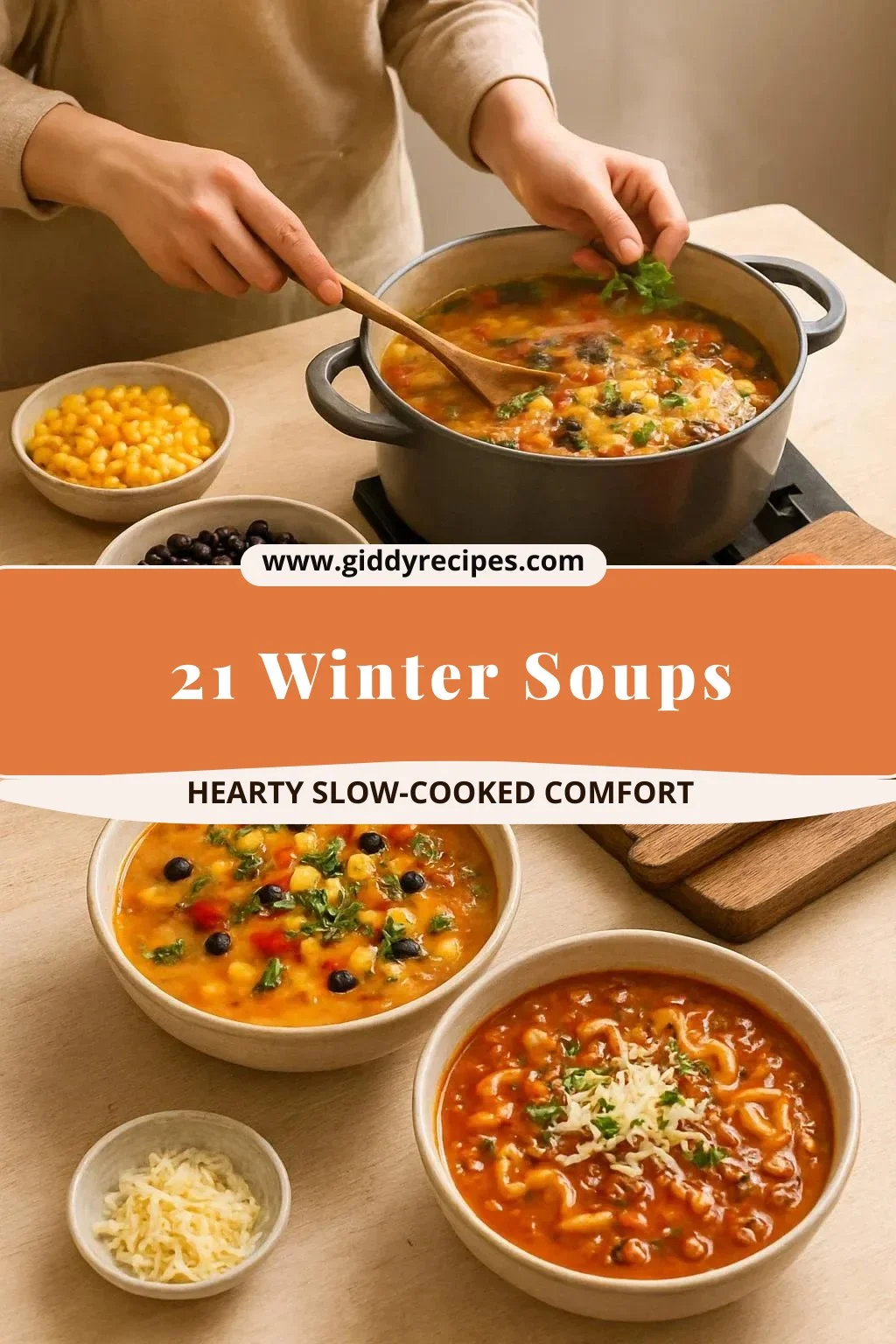 A steaming bowl of hearty winter soups perfect for cold days.