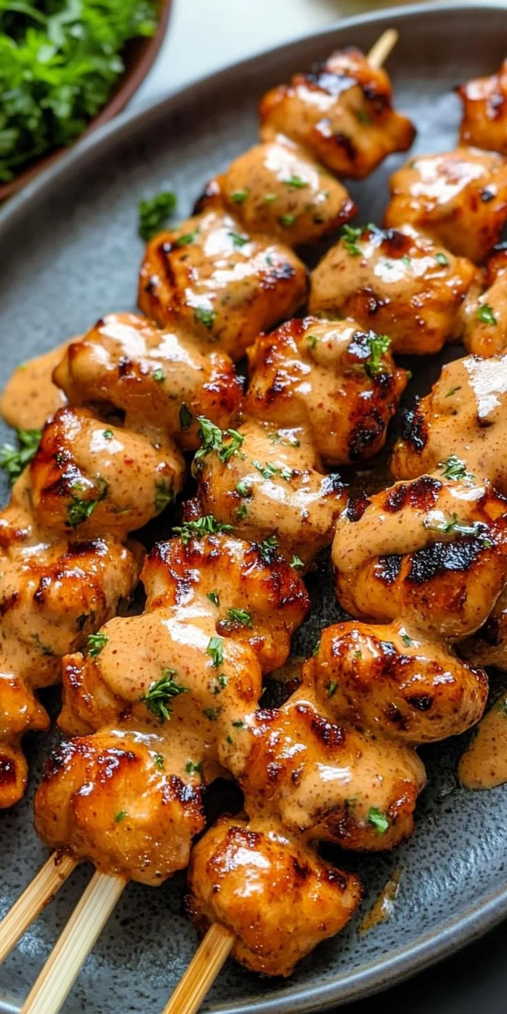 Bang Bang Chicken Skewers