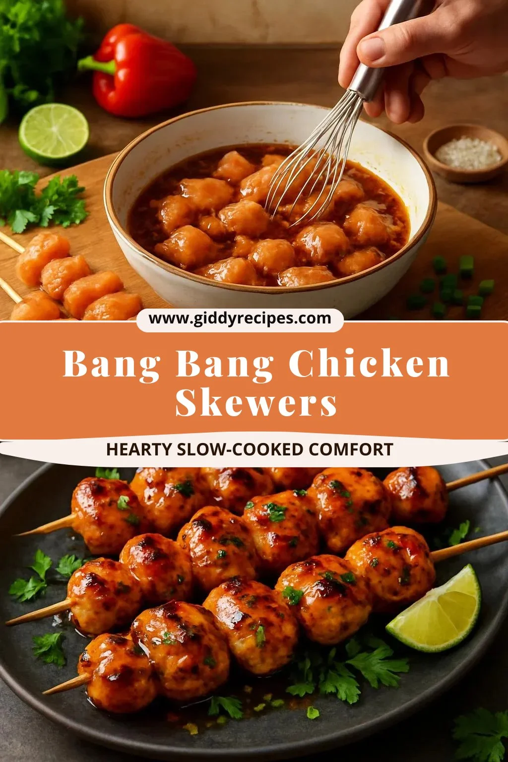Bang Bang Chicken Skewers