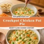 Crockpot Chicken Pot Pie with fresh vegetables and golden crust