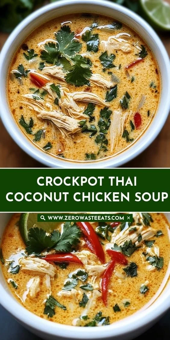 Crockpot Thai Coconut Chicken Soup