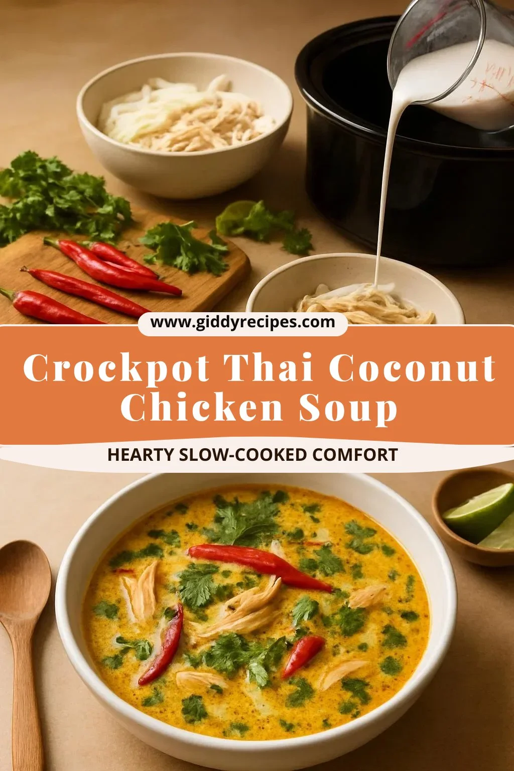 Crockpot Thai Coconut Chicken Soup