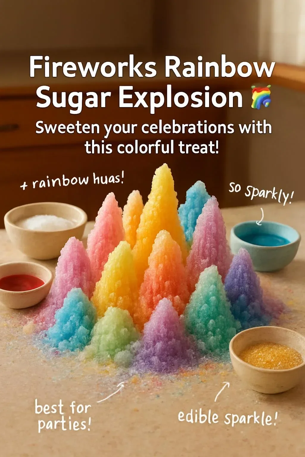 Colorful Fireworks Rainbow Sugar Explosion candy display