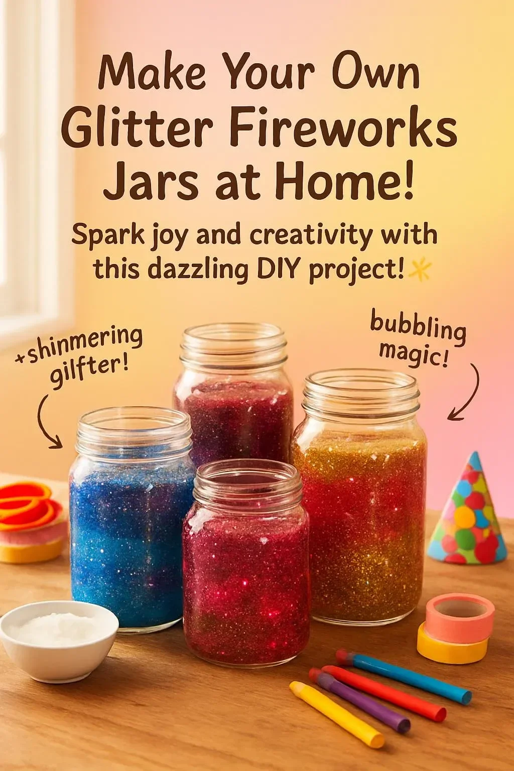 Make Your Own Glitter Fireworks Jars at Home Now!
