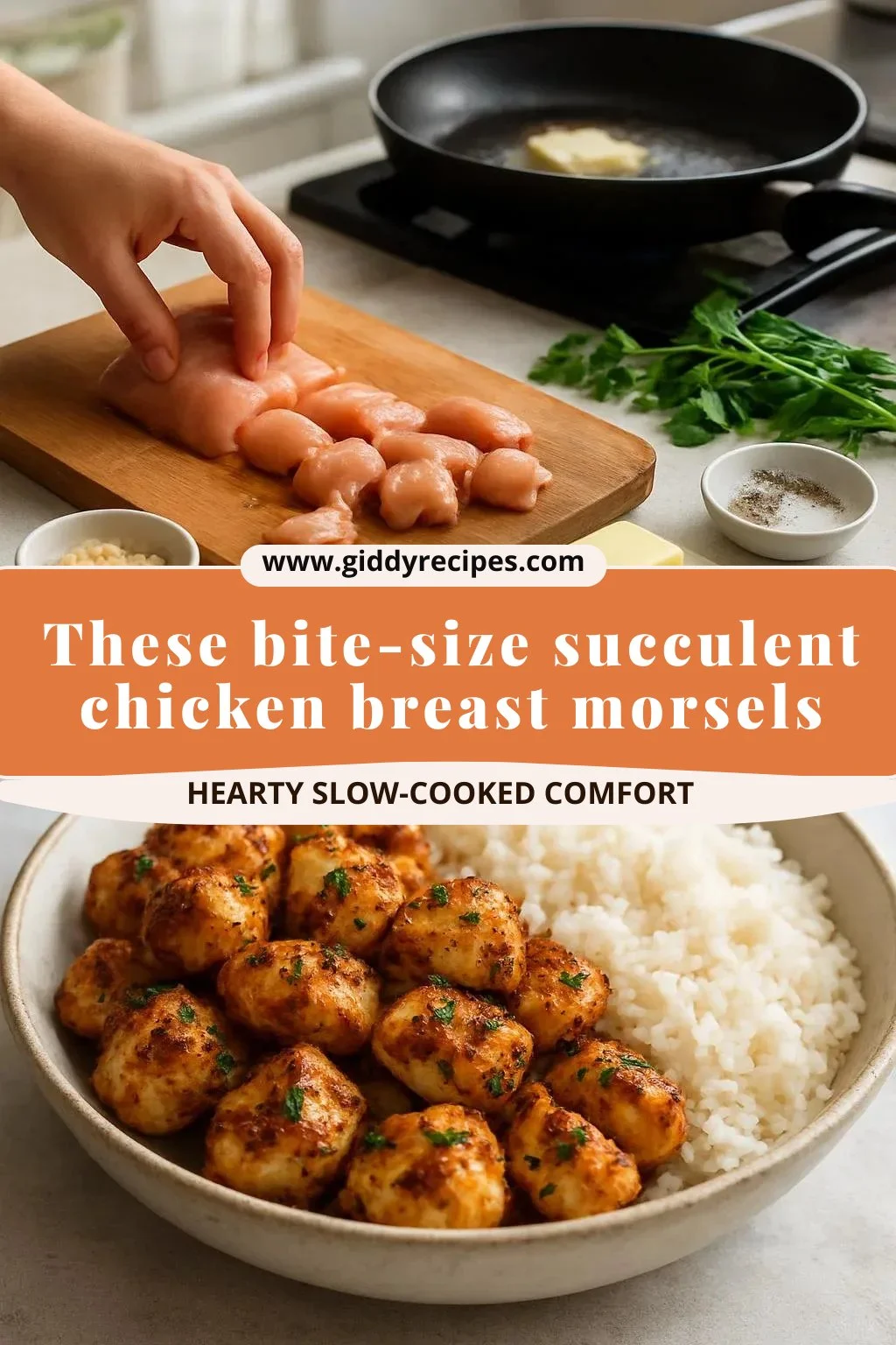 Succulent chicken bites, seasoned and seared to perfection for delicious meals.