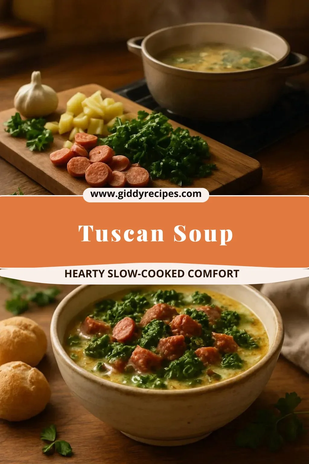 Delicious bowl of Tuscan Soup with vegetables and herbs